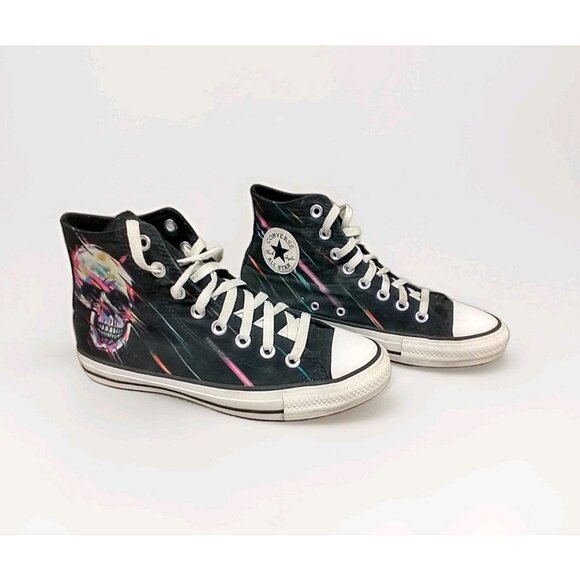 Converse Other - CONVERSE CHUCK TAYLOR ALL STAR HI TOP BLACK SKULL 6.5 MENS / 8.5 WOMEN'S rainbow